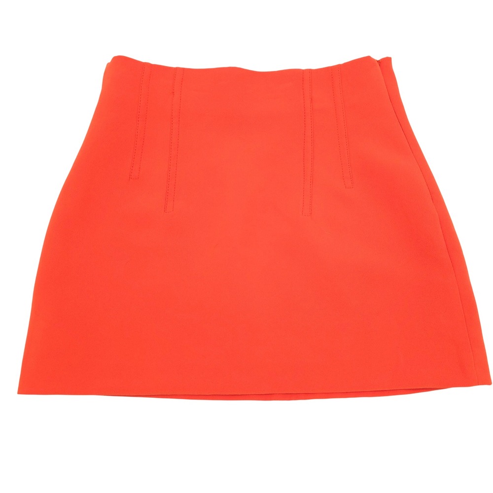 Zara Women's Viscose High Wasted Orange Mini Skirt Size S